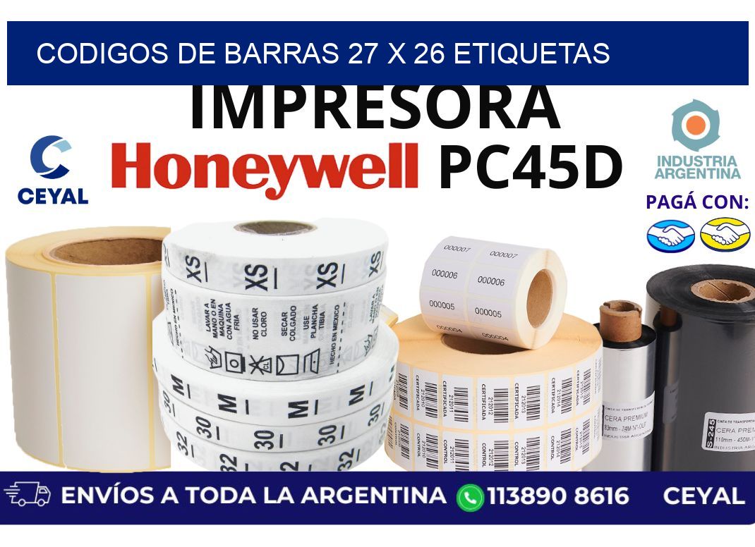 codigos de barras 27 x 26 etiquetas