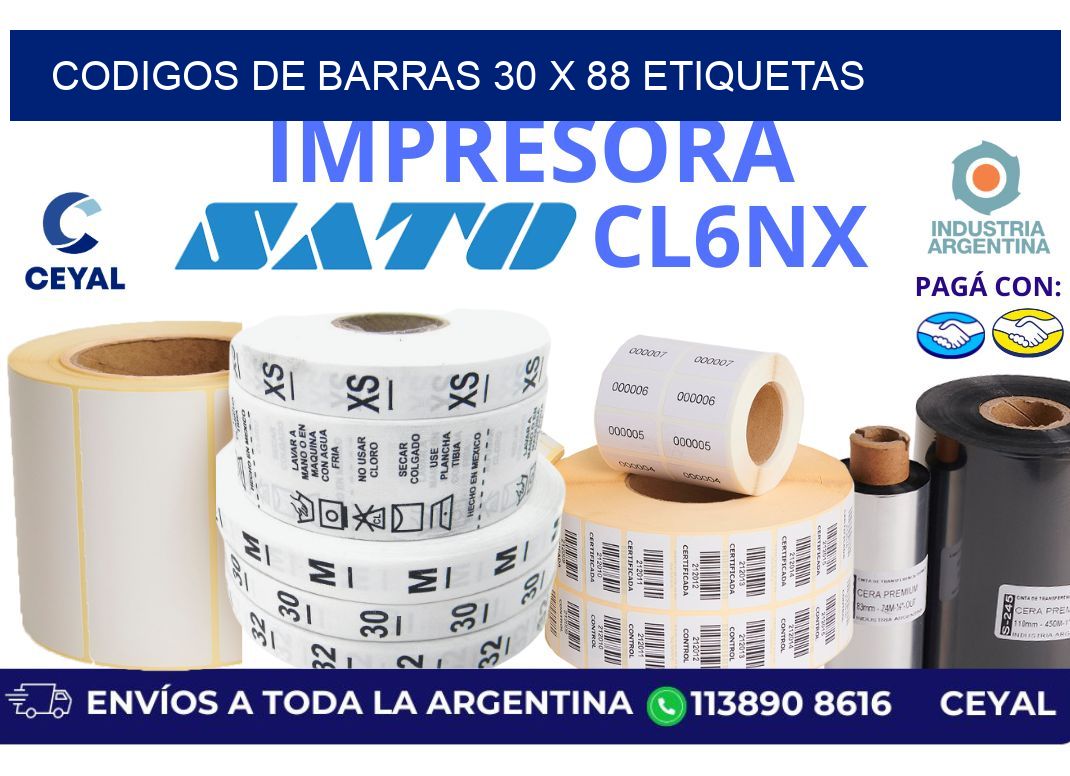 codigos de barras 30 x 88 etiquetas