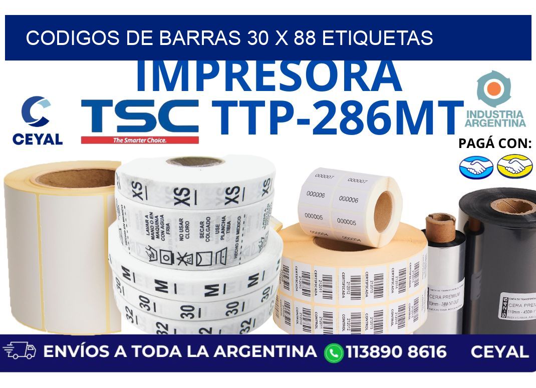 codigos de barras 30 x 88 etiquetas