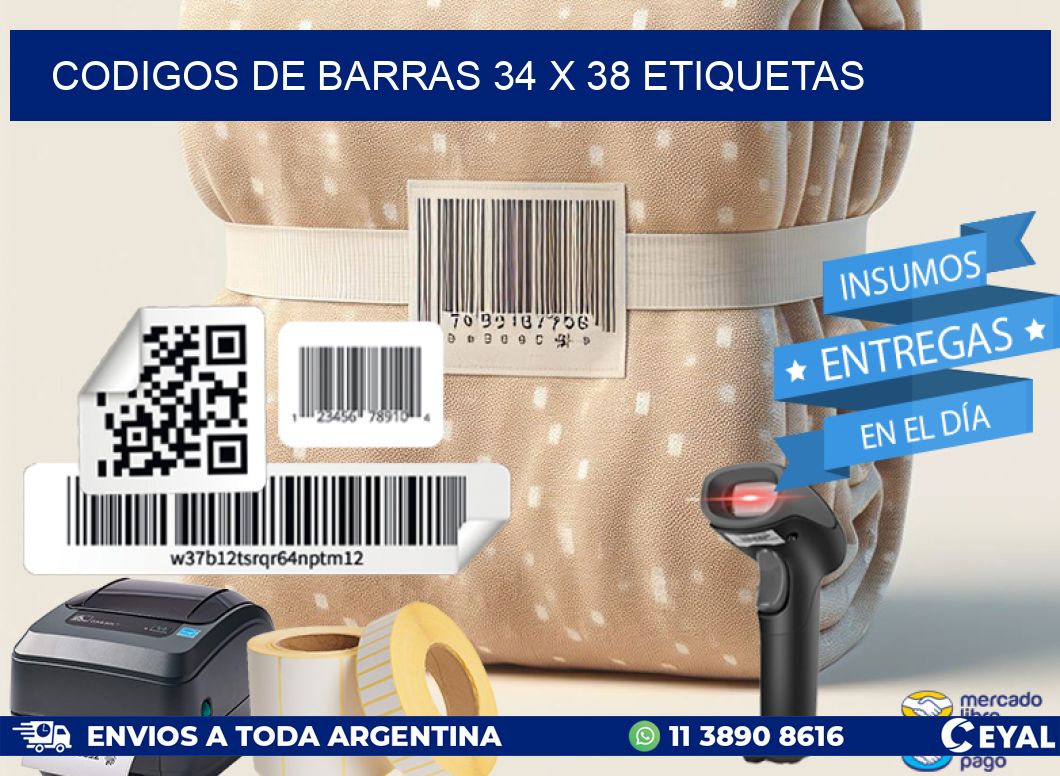 codigos de barras 34 x 38 etiquetas