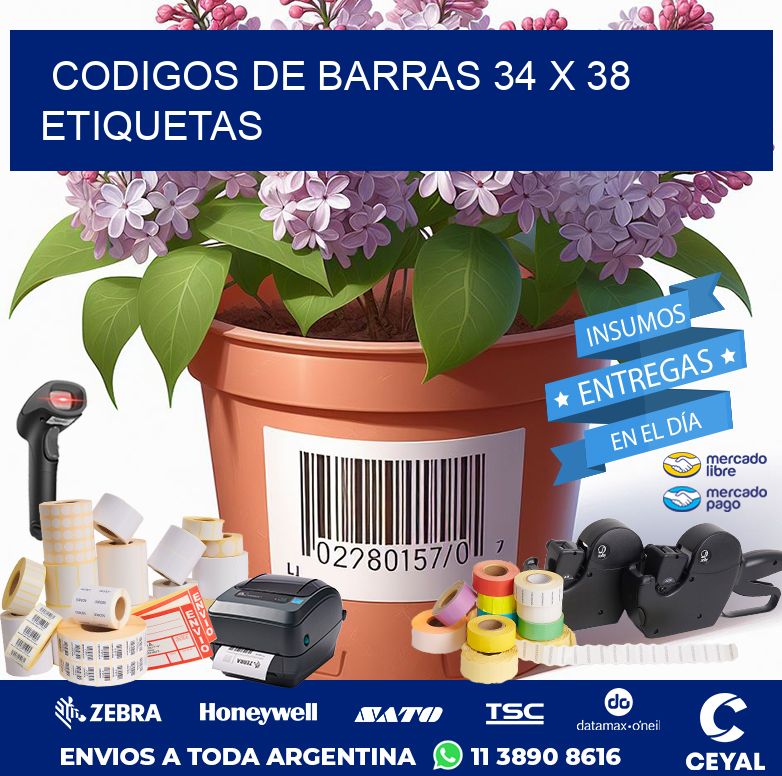 codigos de barras 34 x 38 etiquetas