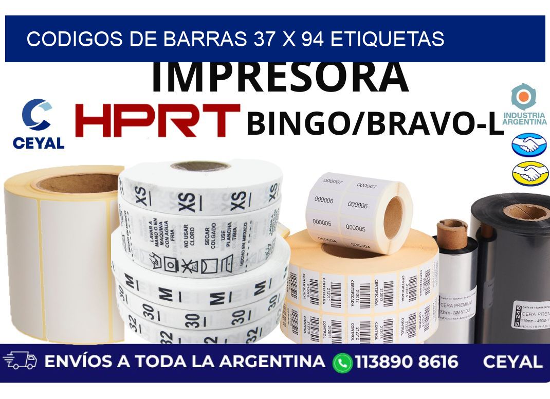 codigos de barras 37 x 94 etiquetas