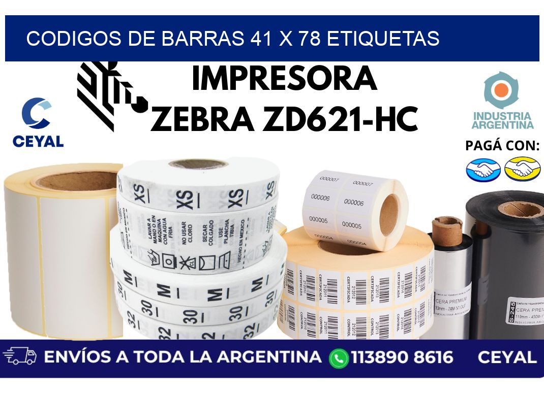 codigos de barras 41 x 78 etiquetas