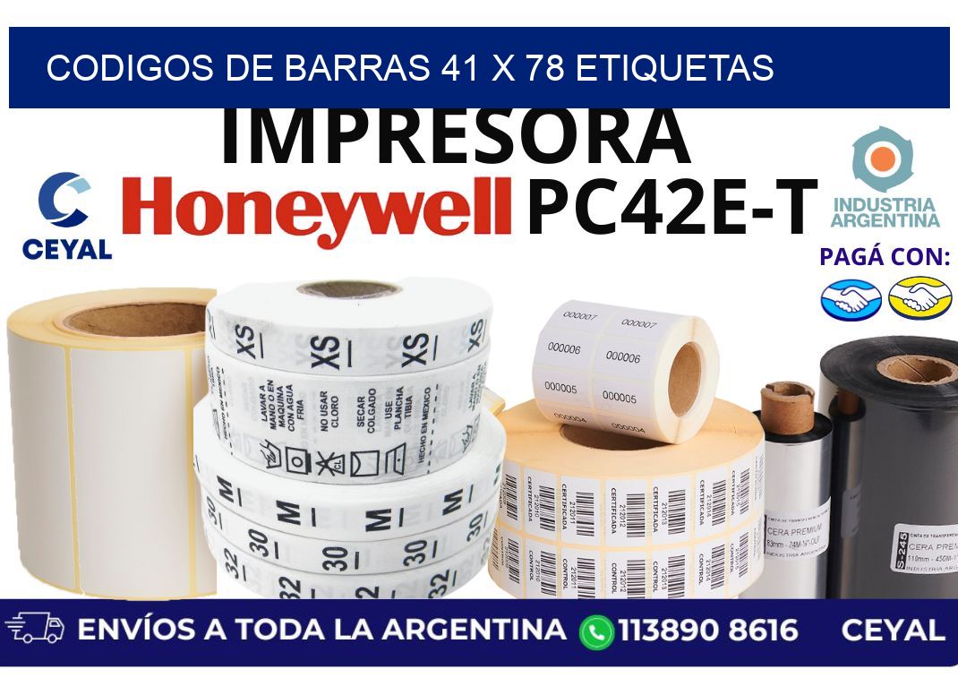 codigos de barras 41 x 78 etiquetas