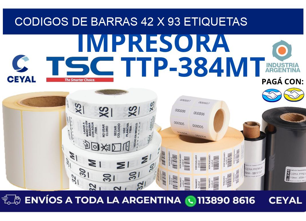 codigos de barras 42 x 93 etiquetas