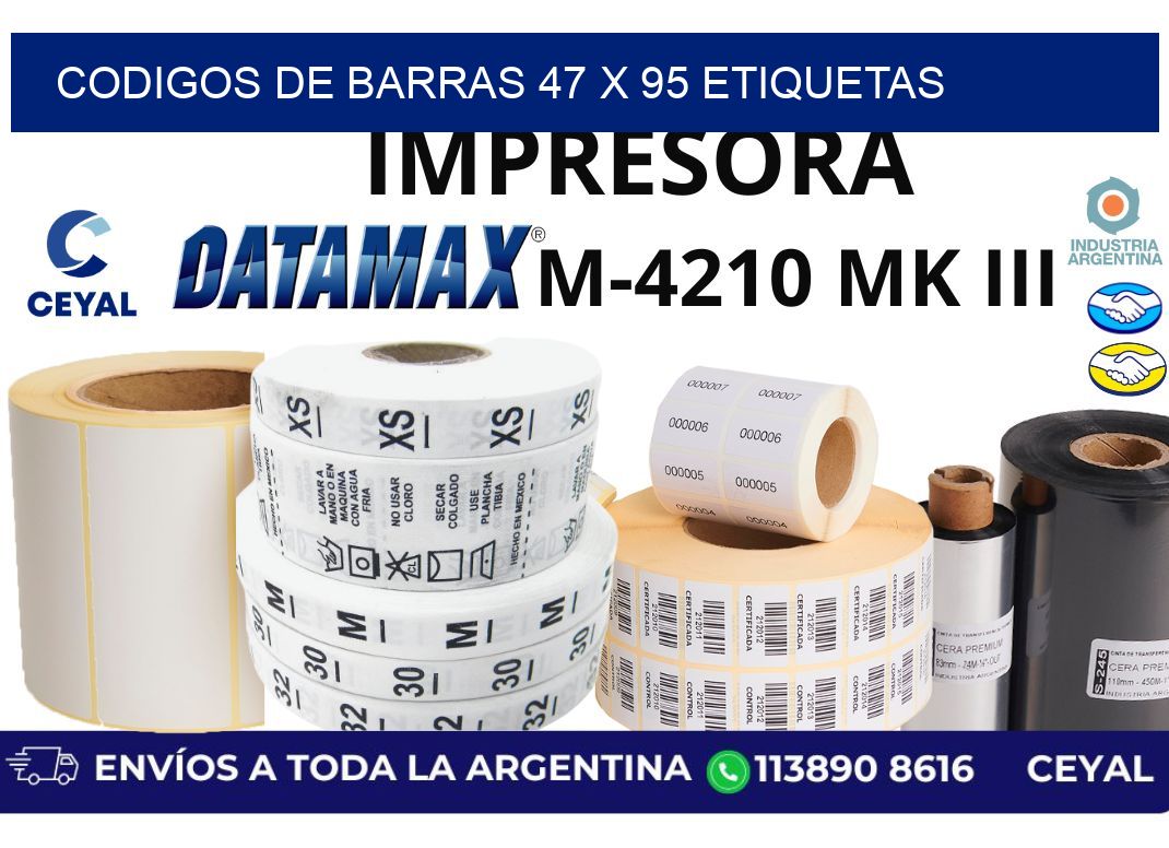 codigos de barras 47 x 95 etiquetas