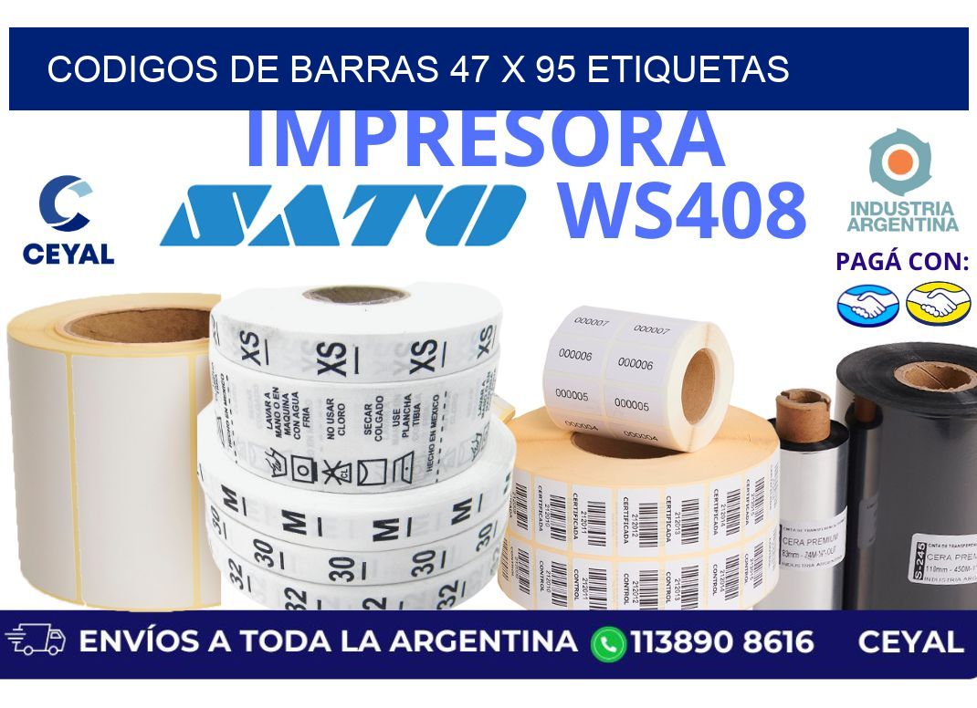 codigos de barras 47 x 95 etiquetas