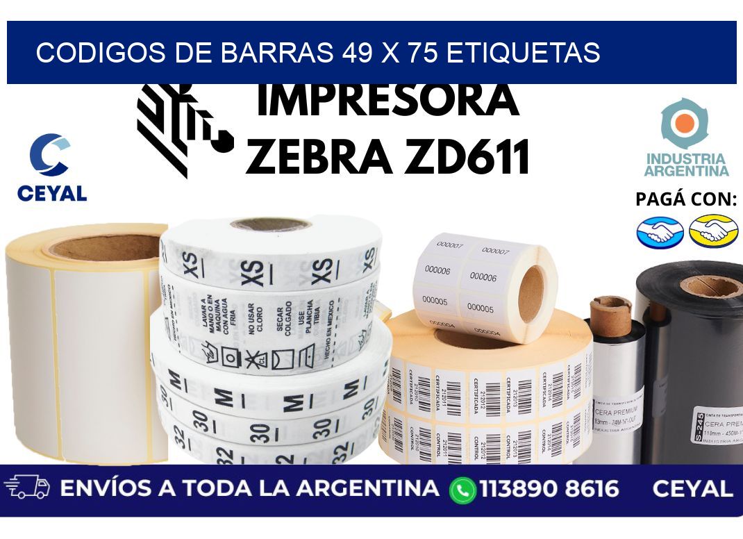 codigos de barras 49 x 75 etiquetas