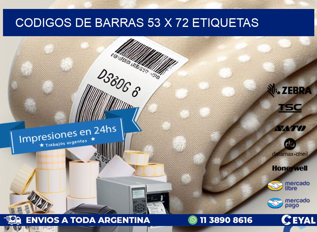 codigos de barras 53 x 72 etiquetas