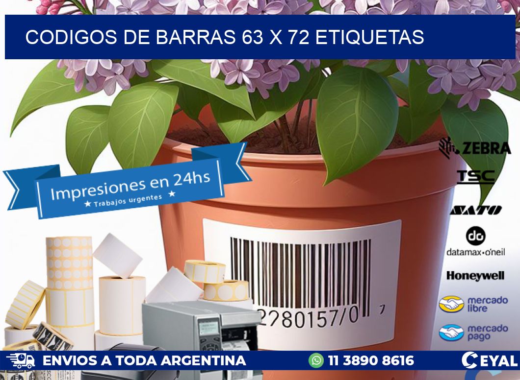 codigos de barras 63 x 72 etiquetas
