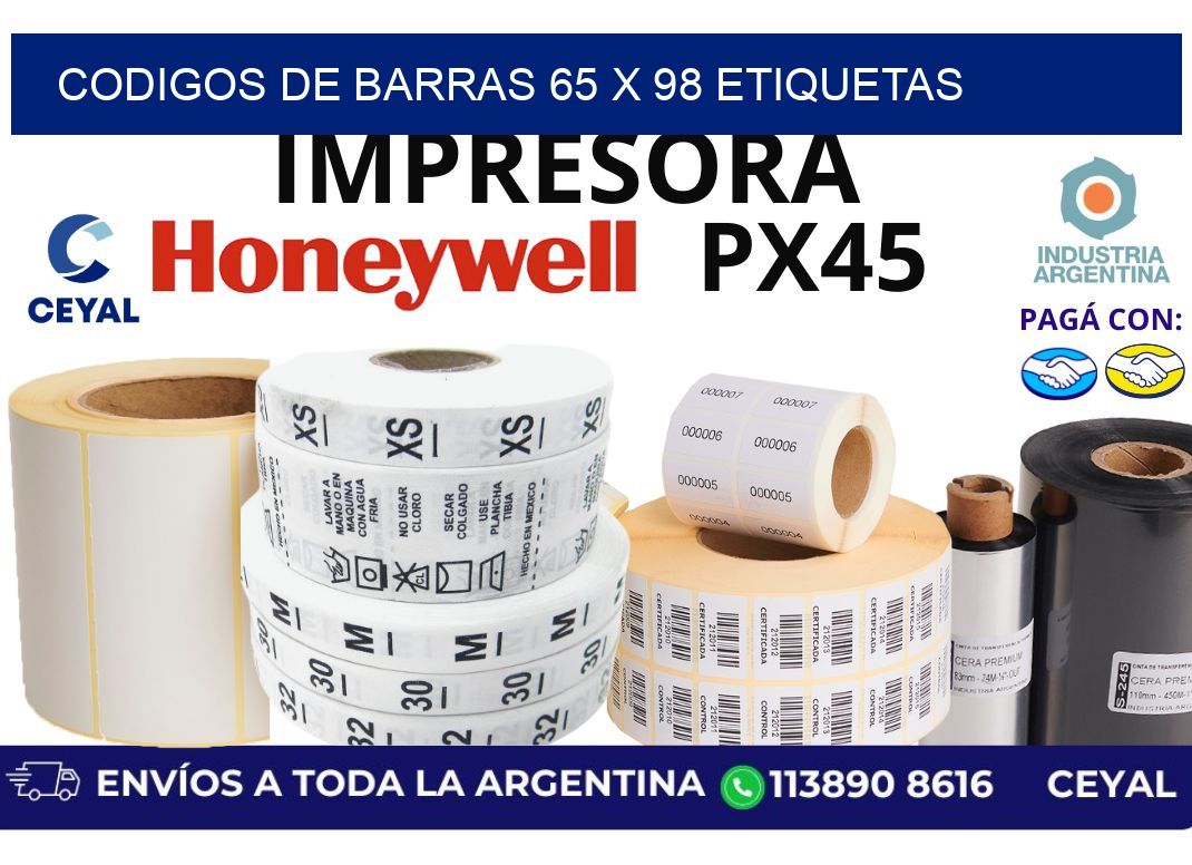 codigos de barras 65 x 98 etiquetas