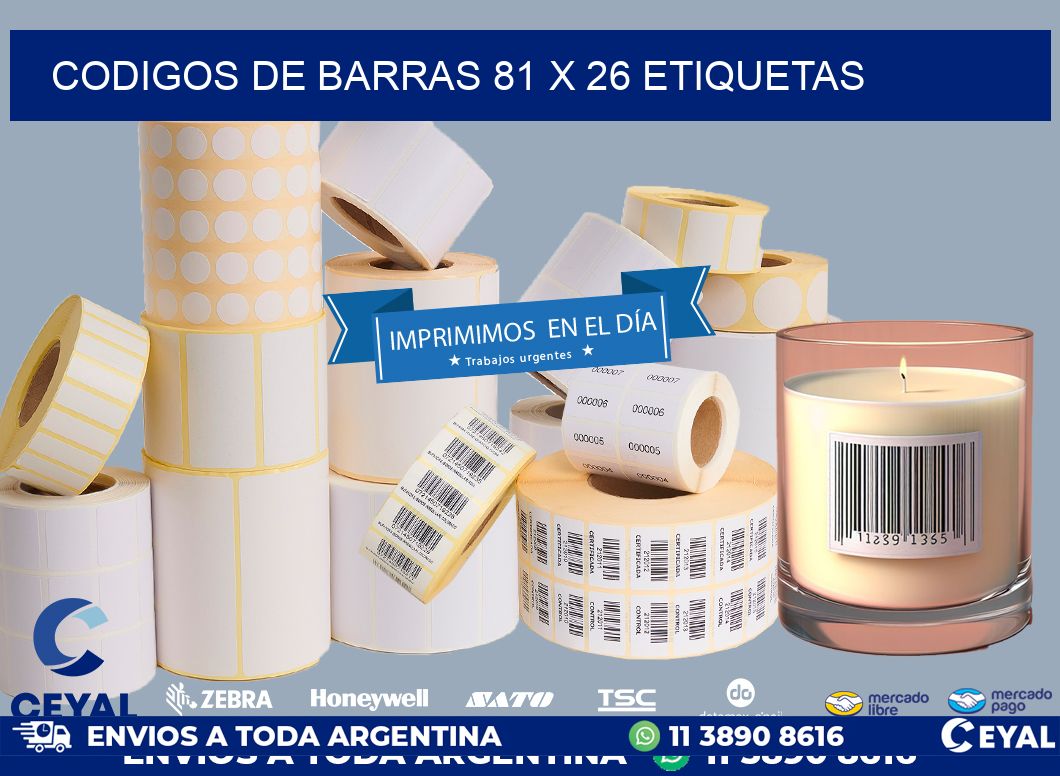 codigos de barras 81 x 26 etiquetas