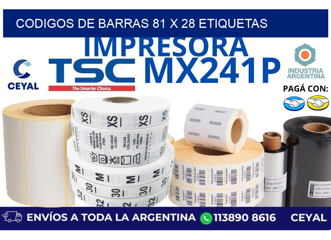 codigos de barras 81 x 28 etiquetas