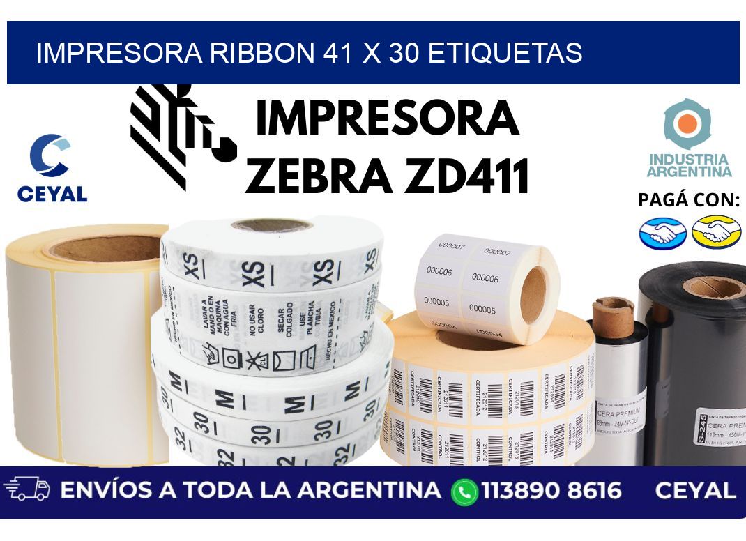 impresora ribbon 41 x 30 etiquetas
