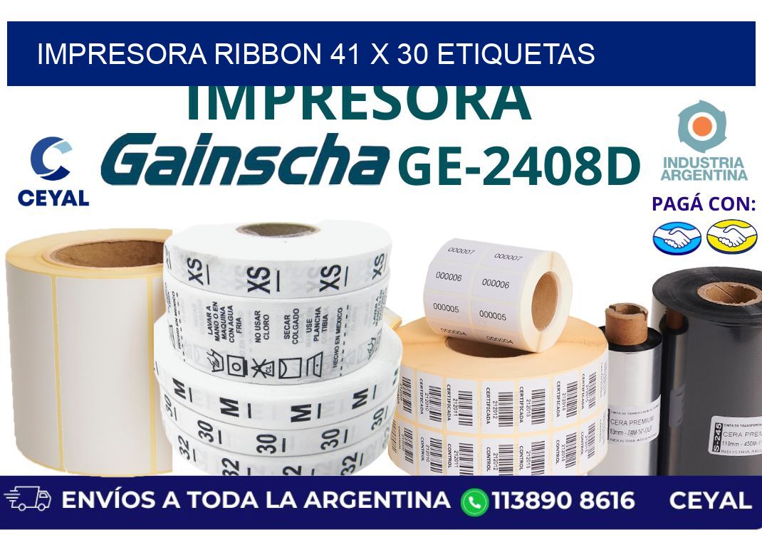 impresora ribbon 41 x 30 etiquetas