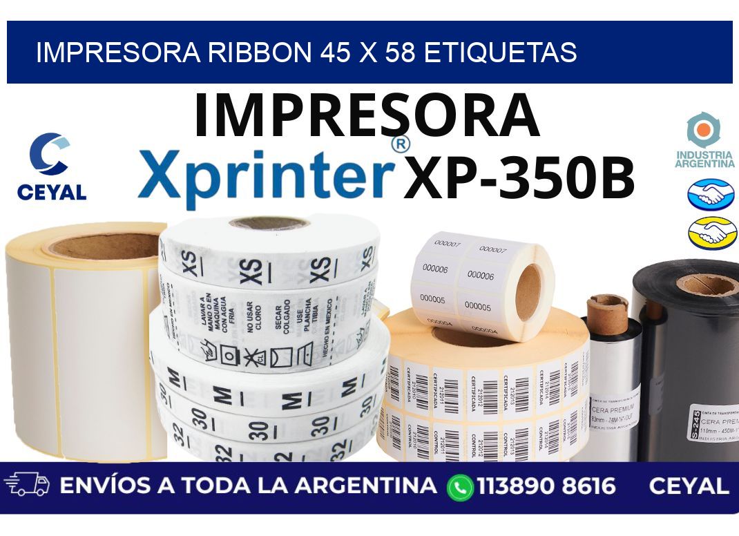 impresora ribbon 45 x 58 etiquetas