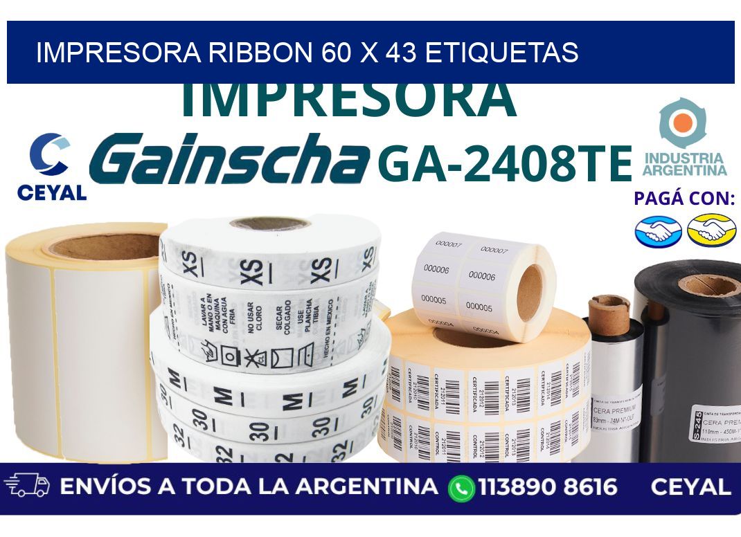 impresora ribbon 60 x 43 etiquetas