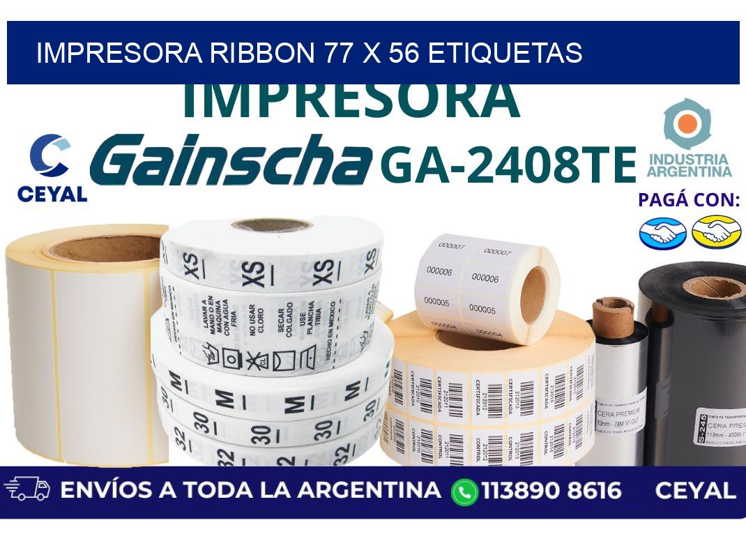 impresora ribbon 77 x 56 etiquetas