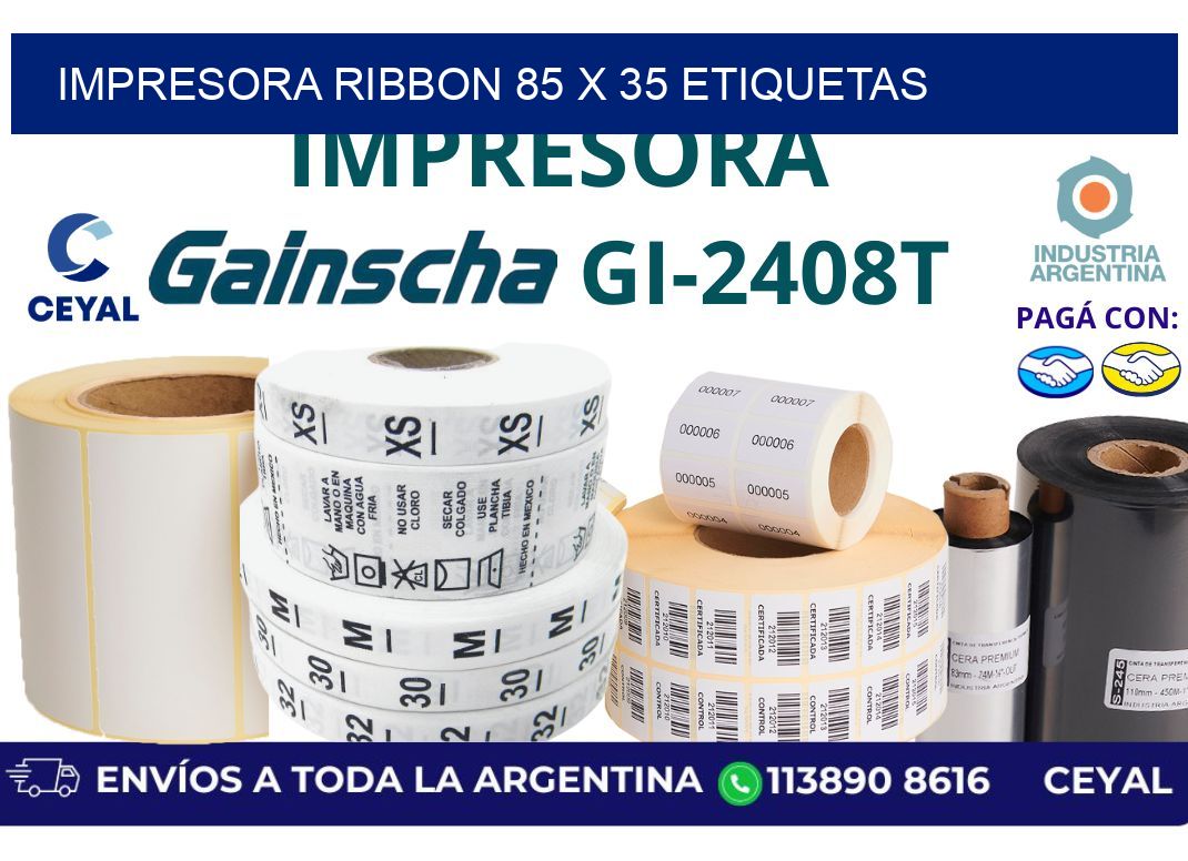 impresora ribbon 85 x 35 etiquetas