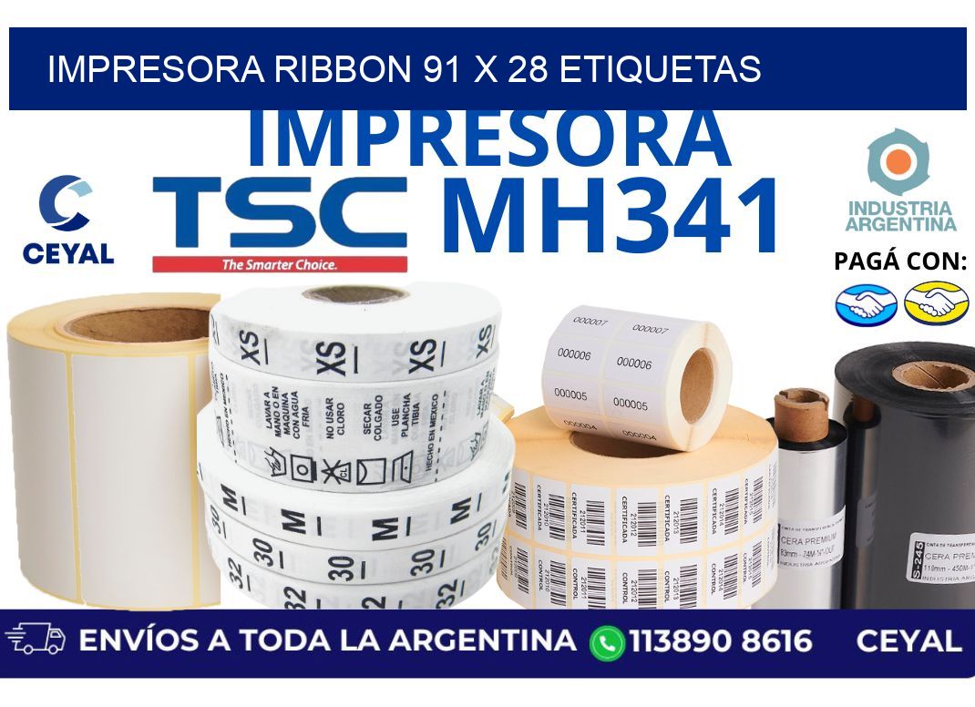 impresora ribbon 91 x 28 etiquetas