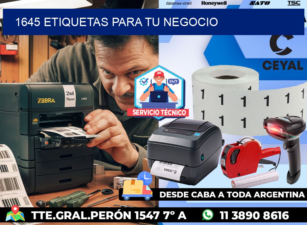 1645 etiquetas para tu negocio
