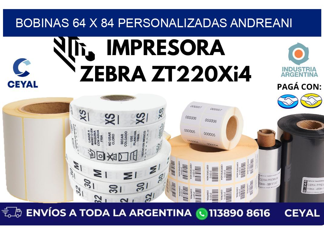 bobinas 64 x 84 personalizadas andreani