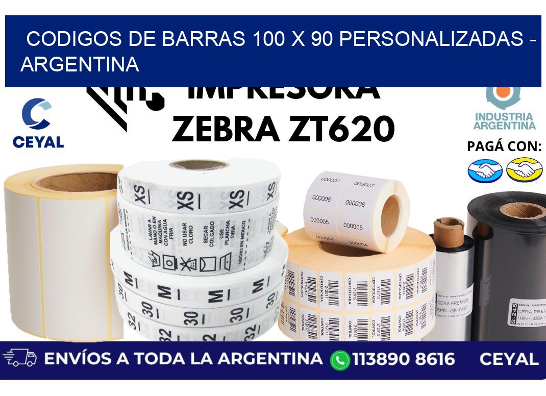 codigos de barras 100 x 90 personalizadas - Argentina