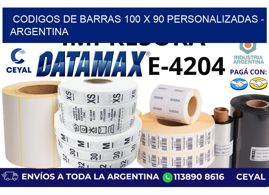codigos de barras 100 x 90 personalizadas - Argentina