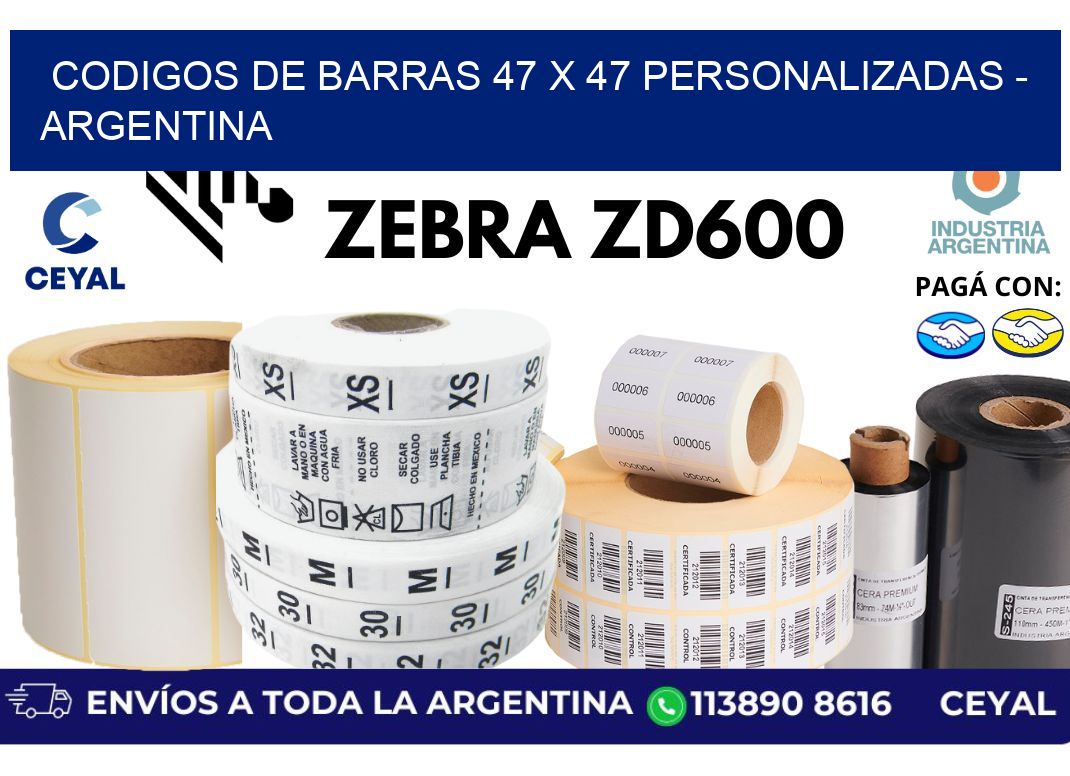 codigos de barras 47 x 47 personalizadas – Argentina