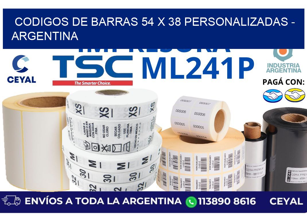 codigos de barras 54 x 38 personalizadas – Argentina