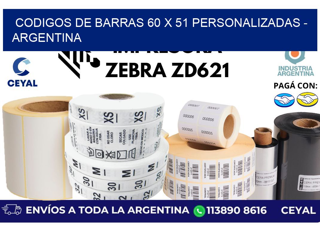 codigos de barras 60 x 51 personalizadas - Argentina