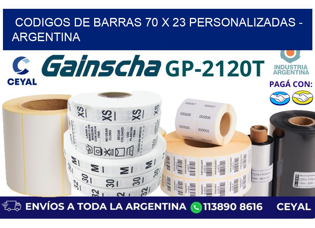 codigos de barras 70 x 23 personalizadas – Argentina