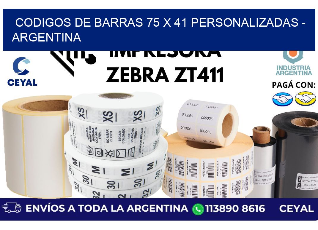 codigos de barras 75 x 41 personalizadas – Argentina