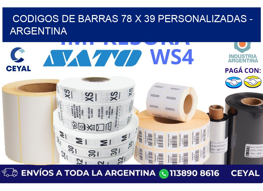 codigos de barras 78 x 39 personalizadas - Argentina