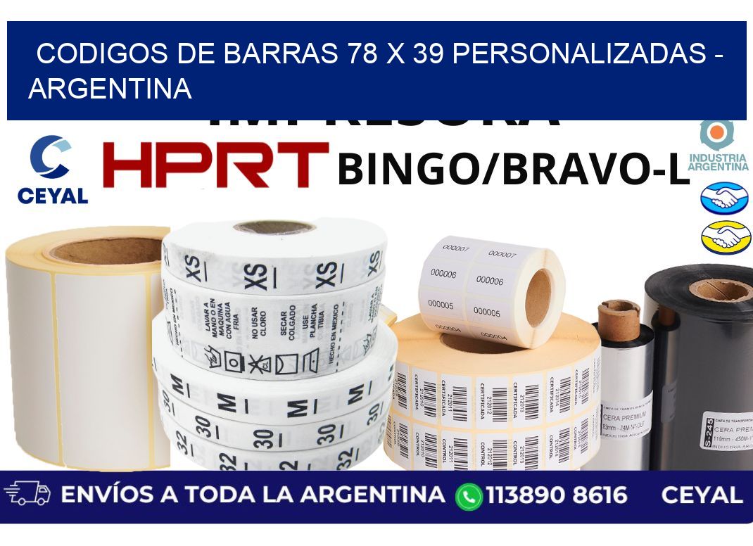 codigos de barras 78 x 39 personalizadas – Argentina