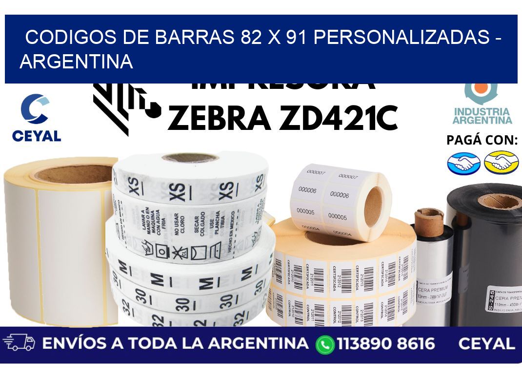 codigos de barras 82 x 91 personalizadas – Argentina