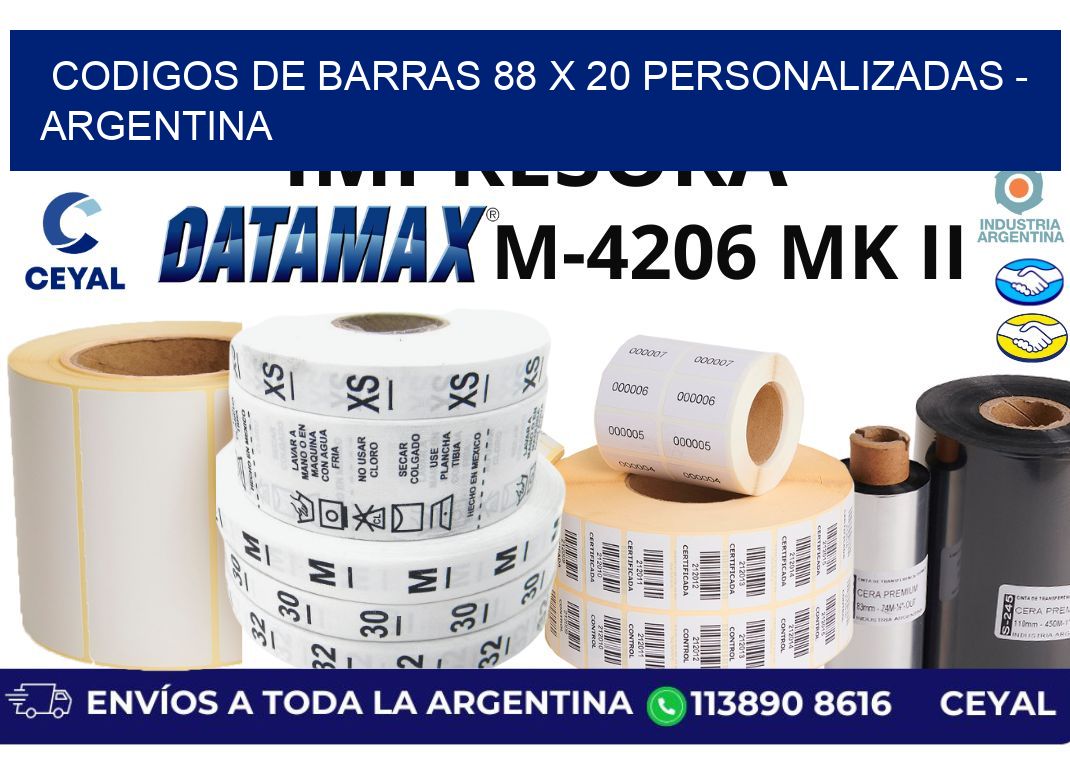 codigos de barras 88 x 20 personalizadas - Argentina