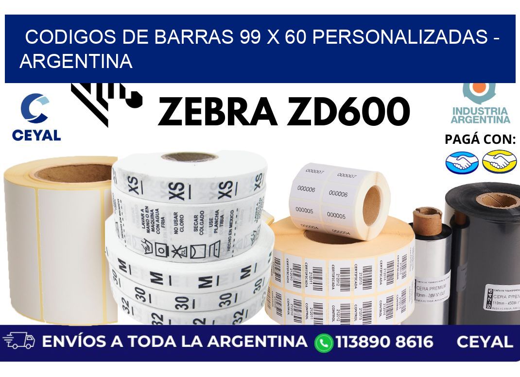 codigos de barras 99 x 60 personalizadas - Argentina