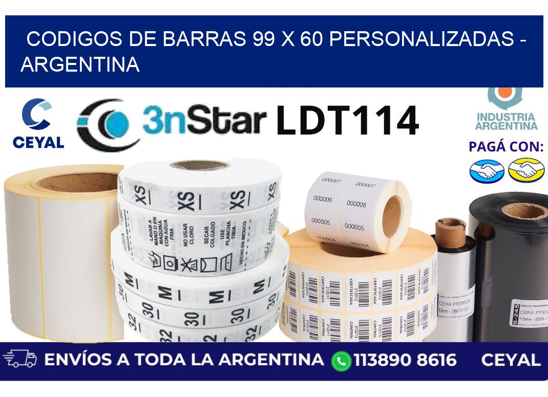 codigos de barras 99 x 60 personalizadas - Argentina
