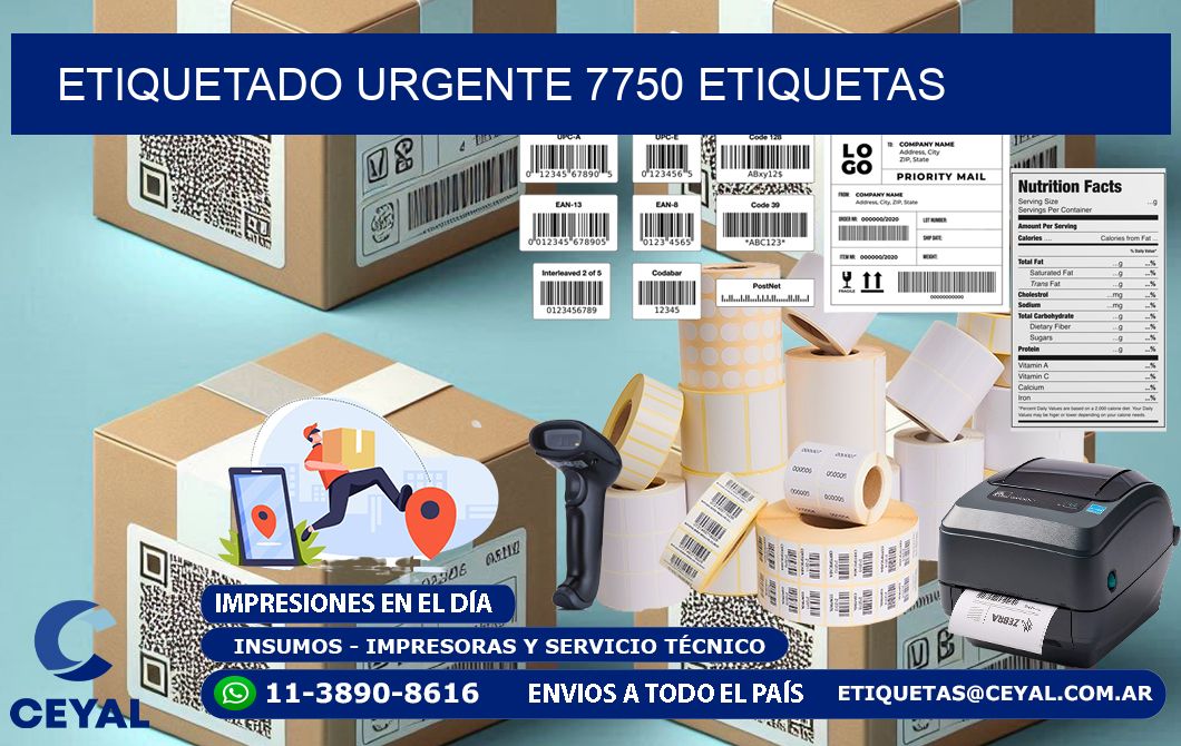 etiquetado urgente 7750 etiquetas