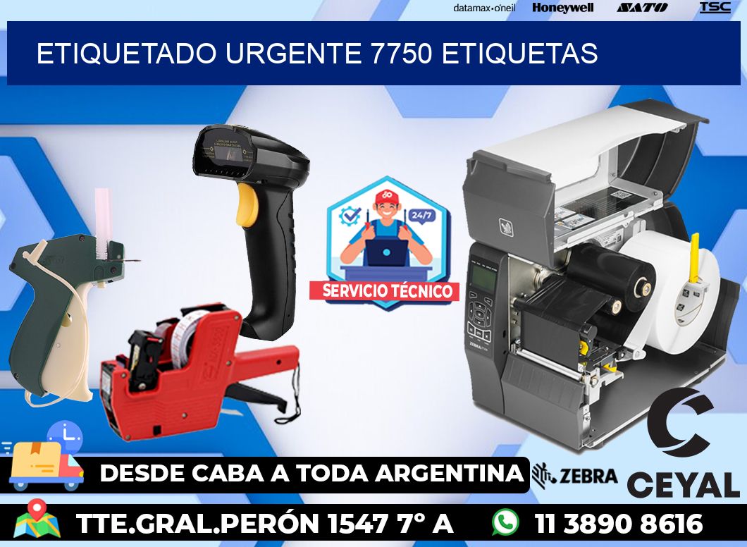 etiquetado urgente 7750 etiquetas