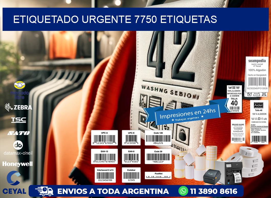 etiquetado urgente 7750 etiquetas