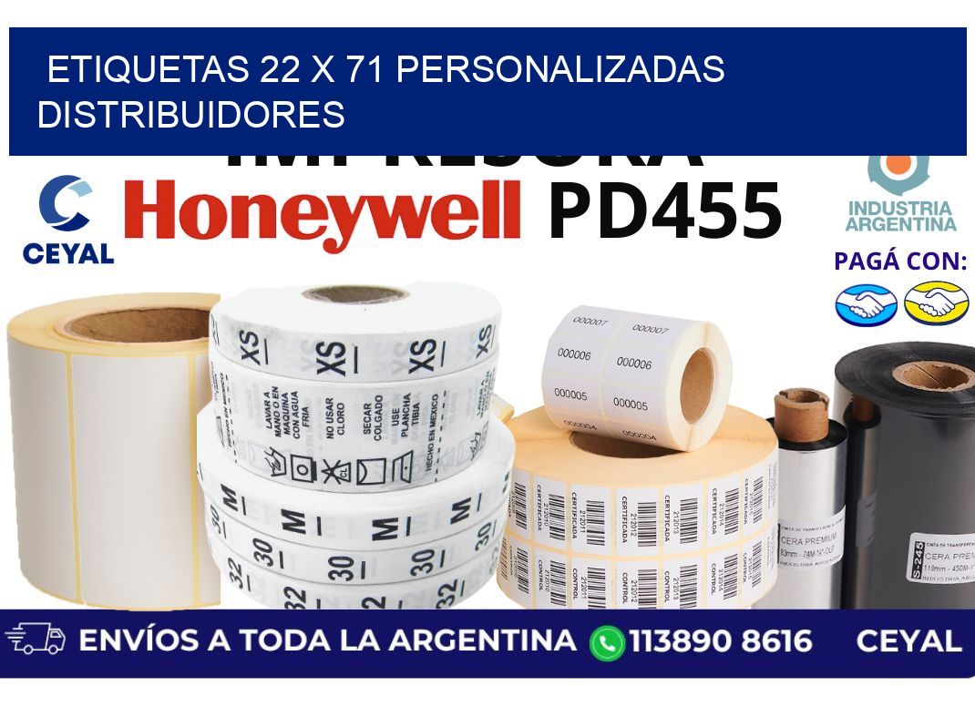 etiquetas 22 x 71 personalizadas distribuidores