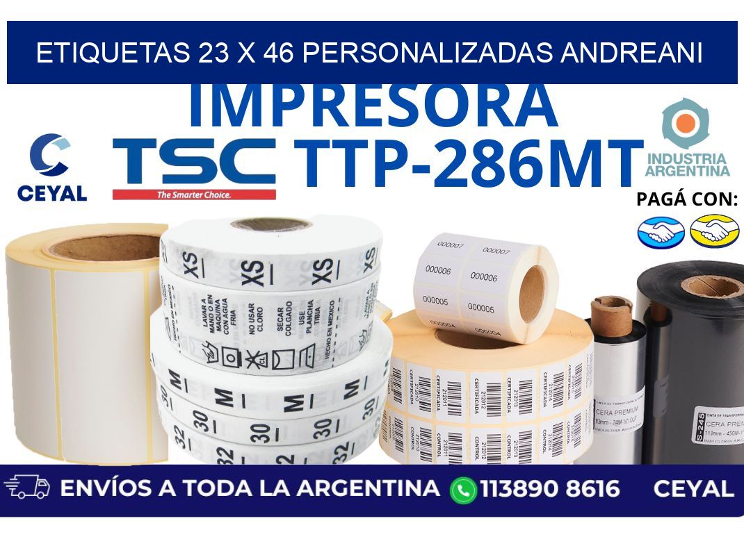 etiquetas 23 x 46 personalizadas andreani