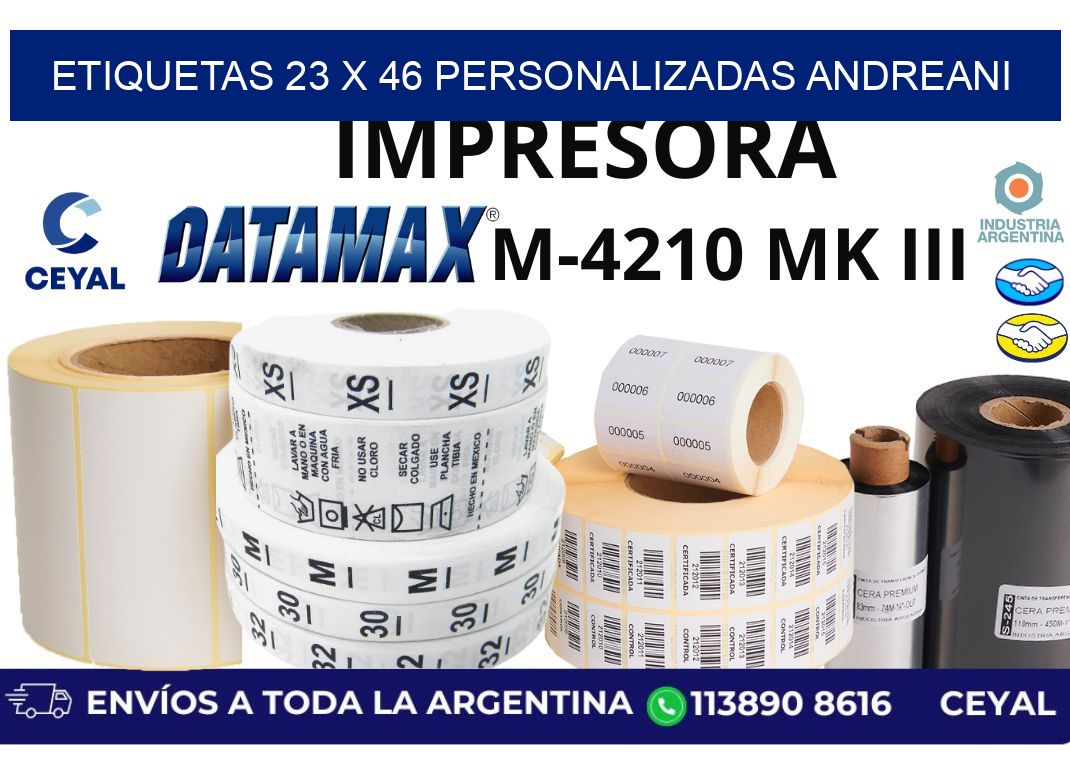 etiquetas 23 x 46 personalizadas andreani