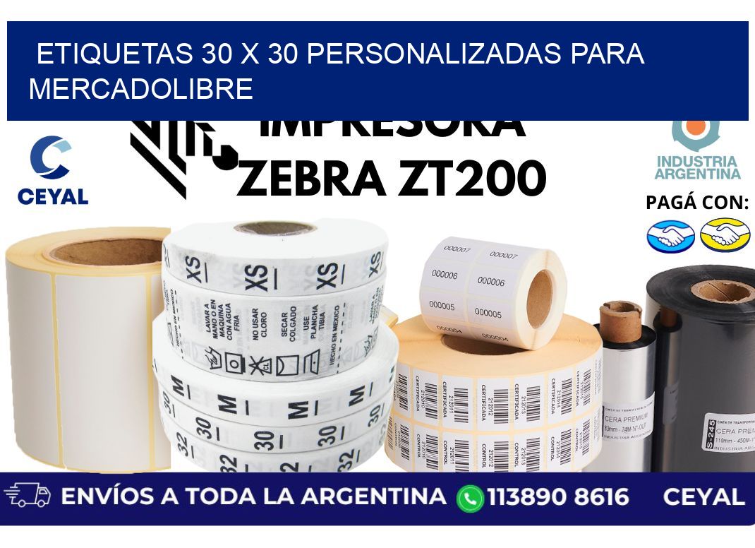 etiquetas 30 x 30 personalizadas para mercadolibre