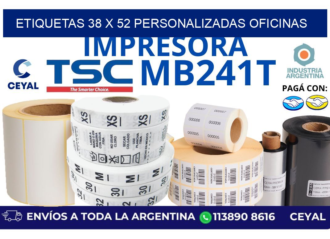 etiquetas 38 x 52 personalizadas oficinas