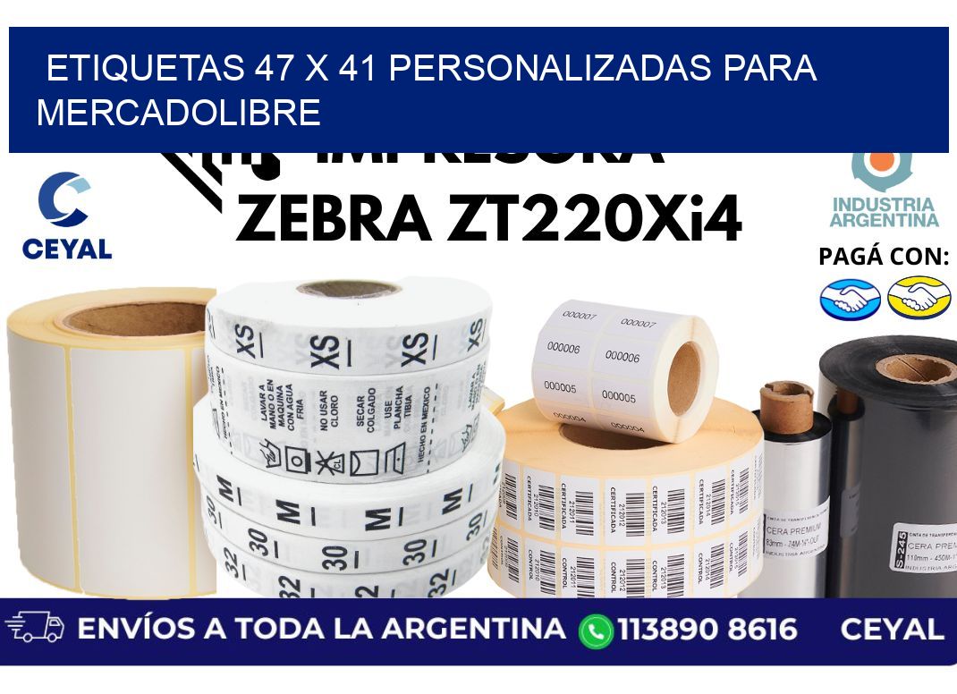 etiquetas 47 x 41 personalizadas para mercadolibre