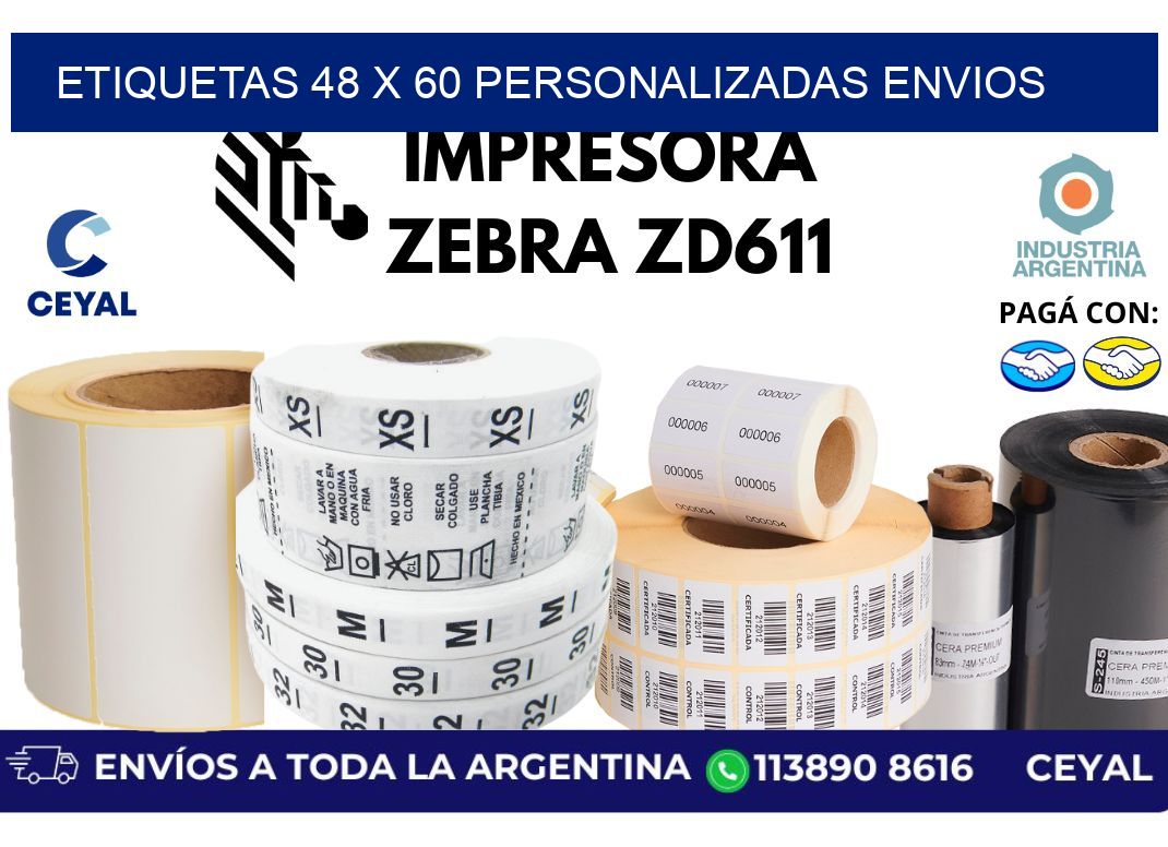 etiquetas 48 x 60 personalizadas envios