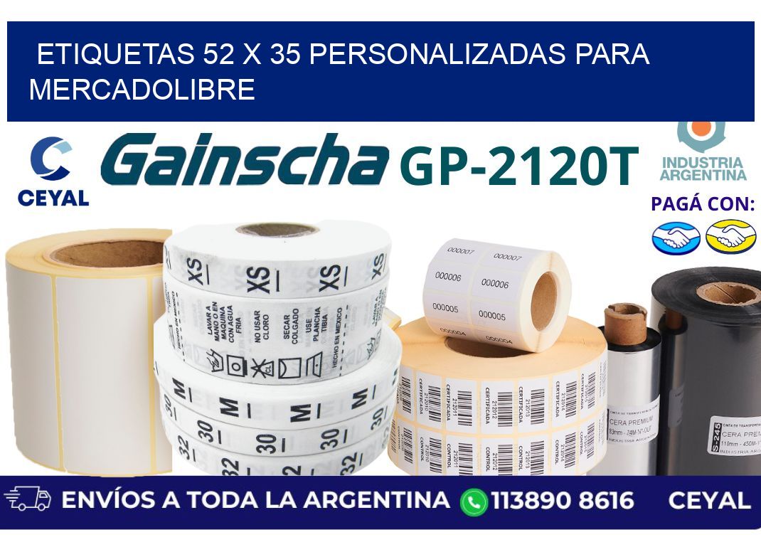etiquetas 52 x 35 personalizadas para mercadolibre